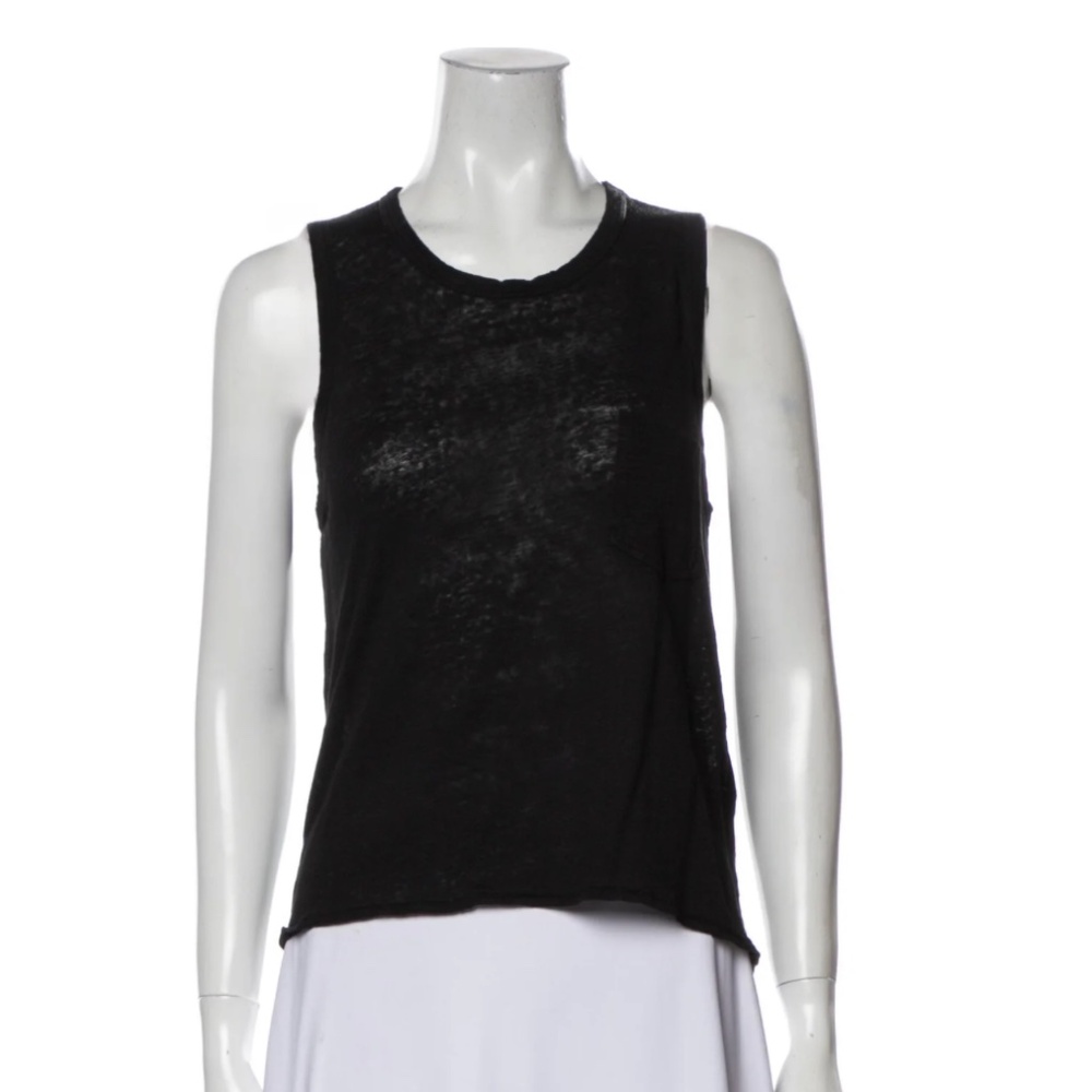 Rag & Bone Linen Scoop Neck Tank Top - XS
